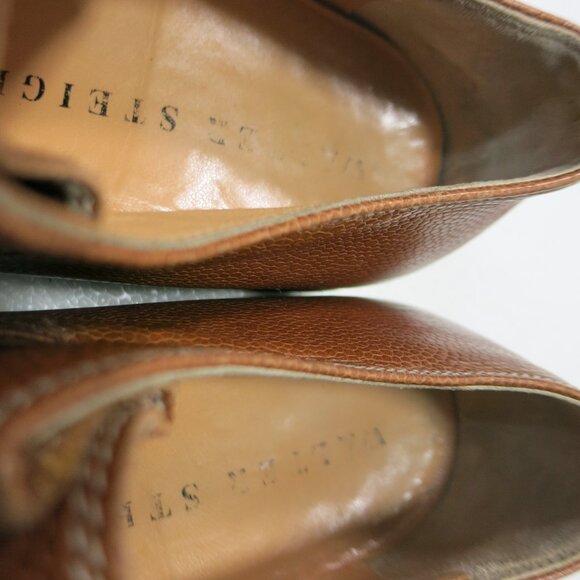 Walter Steiger Monk Strap Pebbled Grained Leather Oxford Shoes Mens Footwear 8.5 - Picture 7 of 7